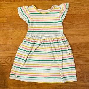 Tucker + Tate Girls Rainbow Stripe Flutter Sleeve Dress